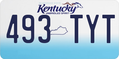 KY license plate 493TYT