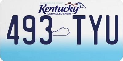 KY license plate 493TYU