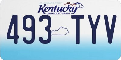 KY license plate 493TYV