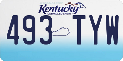 KY license plate 493TYW