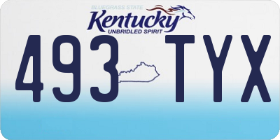 KY license plate 493TYX