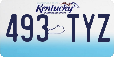 KY license plate 493TYZ