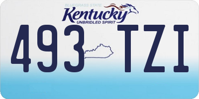 KY license plate 493TZI