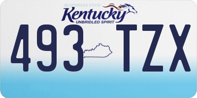 KY license plate 493TZX