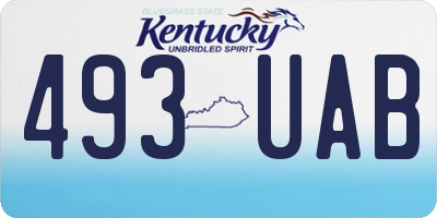 KY license plate 493UAB
