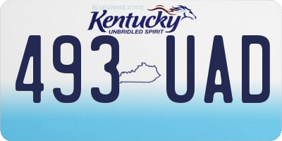 KY license plate 493UAD