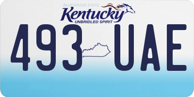KY license plate 493UAE