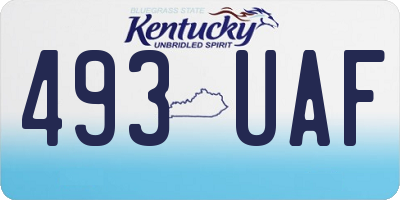 KY license plate 493UAF