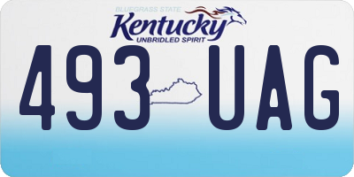 KY license plate 493UAG