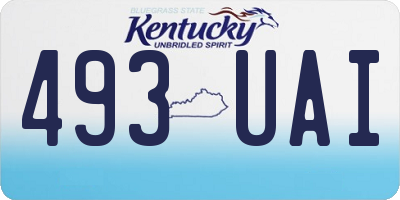 KY license plate 493UAI