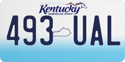 KY license plate 493UAL