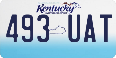 KY license plate 493UAT