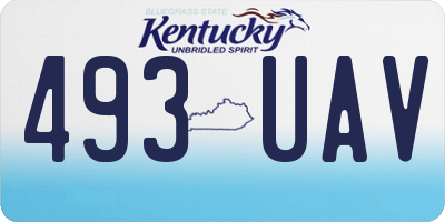 KY license plate 493UAV