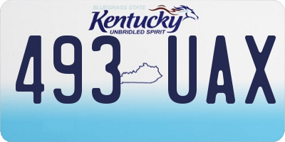 KY license plate 493UAX