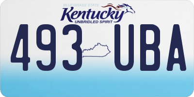 KY license plate 493UBA