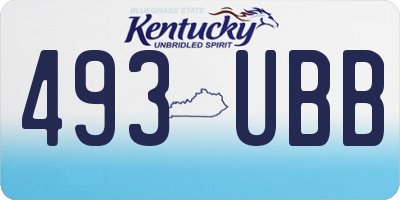 KY license plate 493UBB