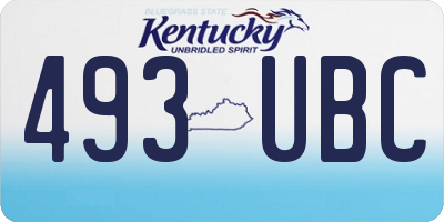 KY license plate 493UBC