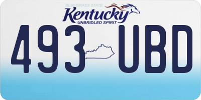 KY license plate 493UBD