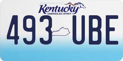 KY license plate 493UBE
