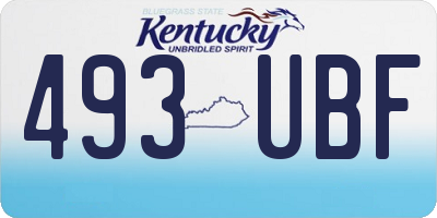 KY license plate 493UBF