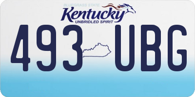 KY license plate 493UBG