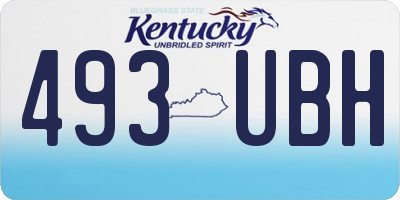 KY license plate 493UBH