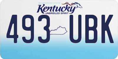 KY license plate 493UBK