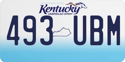 KY license plate 493UBM