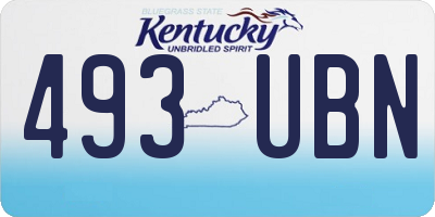 KY license plate 493UBN