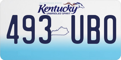KY license plate 493UBO