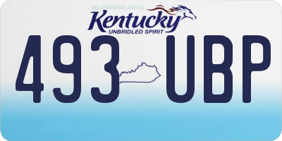 KY license plate 493UBP
