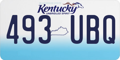 KY license plate 493UBQ
