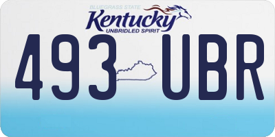 KY license plate 493UBR