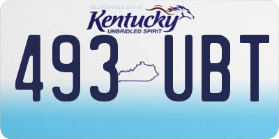 KY license plate 493UBT