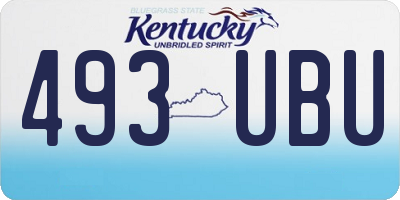KY license plate 493UBU
