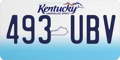 KY license plate 493UBV