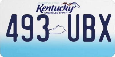 KY license plate 493UBX