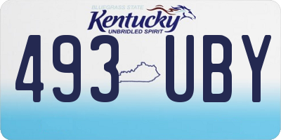 KY license plate 493UBY