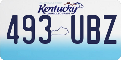 KY license plate 493UBZ