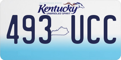 KY license plate 493UCC