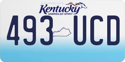 KY license plate 493UCD