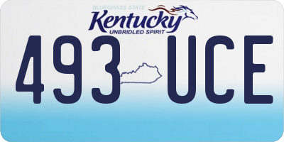 KY license plate 493UCE