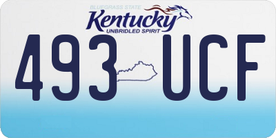 KY license plate 493UCF