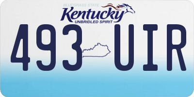 KY license plate 493UIR