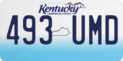 KY license plate 493UMD
