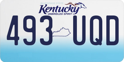 KY license plate 493UQD