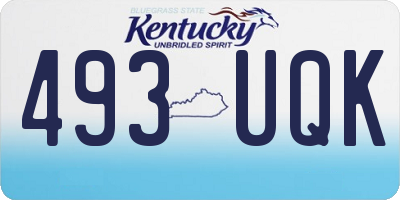 KY license plate 493UQK