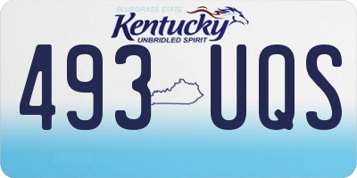 KY license plate 493UQS