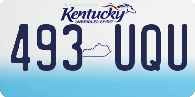 KY license plate 493UQU