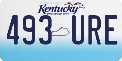KY license plate 493URE